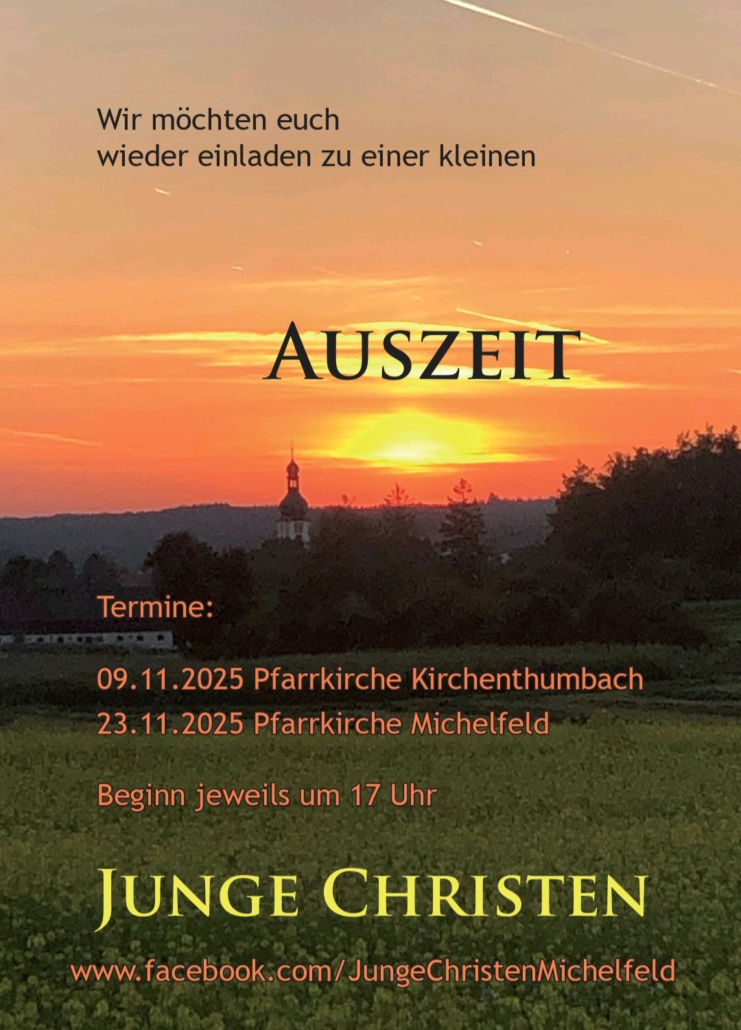 Einladung zu einer Auszeit - Junge Christen Michelfeld